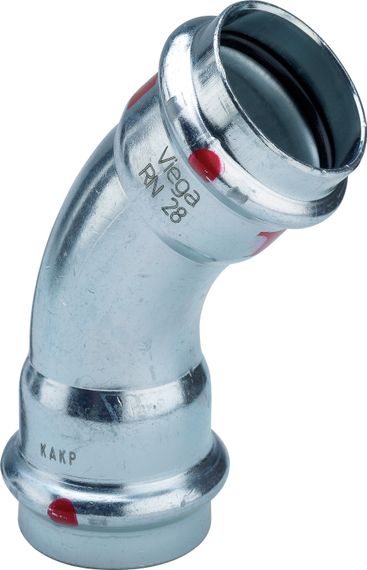 Viega Bogen Prestabo Mod. 1126 verzinkt Nr. 558321 45 Grad 54 mm