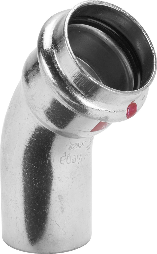 Viega Prestabo I/A Bogen 45° 54 mm, Modell 1126.1, verzinkt