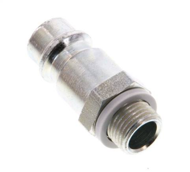 KSG 18 NW7 ST / Kupplungsstecker (NW7,2) G 1/8"(AG), Stahl gehärtet & verzinkt