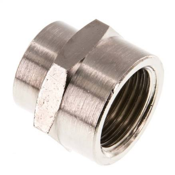 MU 1238 MSV / Muffe G 1/2"-G 3/8", Messing vernickelt