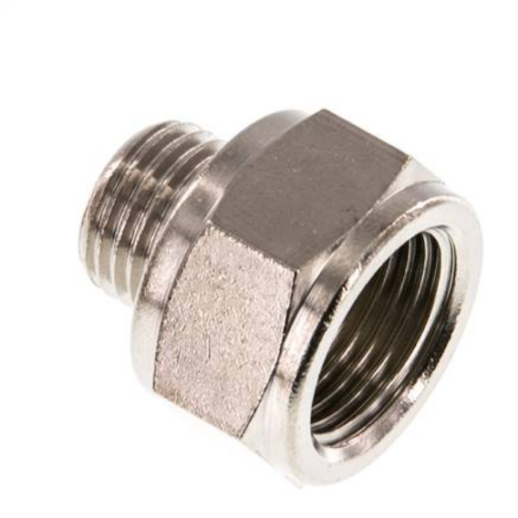 RN 1438 MSV / Reduziernippel G 1/4"(AG)-G 3/8"(IG), Messing vernickelt