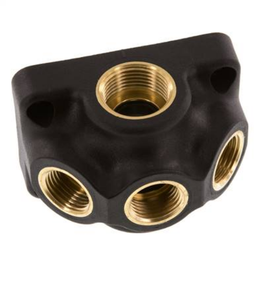 WD 12 LW 3 KD-34 / Wanddose (Luftweiche) G 3/4"-3x G 1/2", Durchgangsverteilerdose