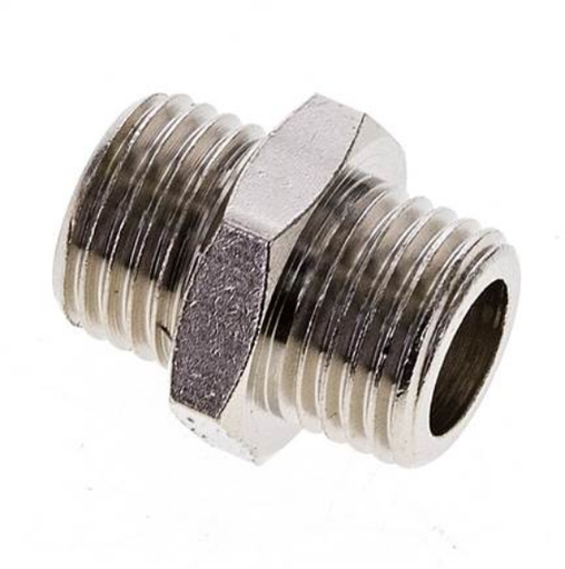 [DN 1414 MSV] DN 1414 MSV / Doppelnippel G 1/4"-G 1/4", Messing vernickelt