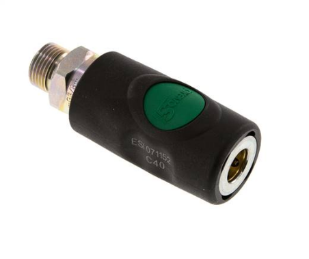 [KDGSIP 38 NW7] KDGSIP 38 NW7 / Sicherheits-Druckknopfkupplung (NW7,2), G 3/8" AG