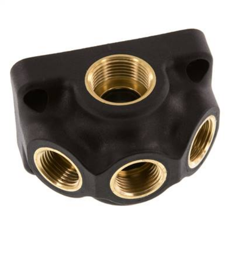 [WD 12 LW 3 KD-34] WD 12 LW 3 KD-34 / Wanddose (Luftweiche) G 3/4"-3x G 1/2", Durchgangsverteilerdose